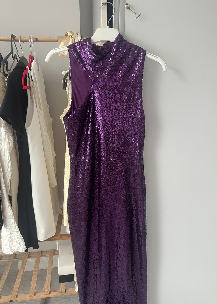 Mor payetli abiye - Görsel 4