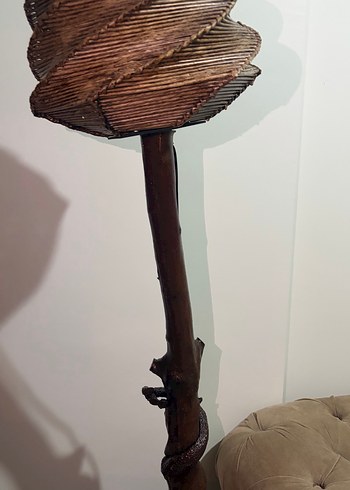 Gerçek Ceviz Ağacından El Yapımı Ahşap Lambader - Görsel 9