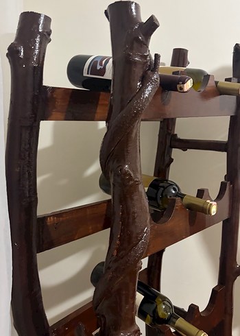 Ceviz ve çınar  gerçek ahşap şaraplık el yapımı - Görsel 6