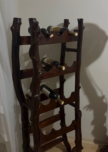 Ceviz ve çınar  gerçek ahşap şaraplık el yapımı - Görsel 4