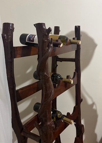 Ceviz ve çınar  gerçek ahşap şaraplık el yapımı - Görsel 10