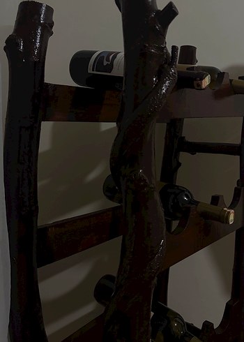 Ceviz ve çınar  gerçek ahşap şaraplık el yapımı - Görsel 5