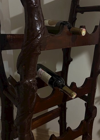 Ceviz ve çınar  gerçek ahşap şaraplık el yapımı - Görsel 3