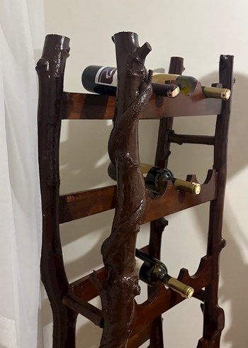 Ceviz ve çınar  gerçek ahşap şaraplık el yapımı - Görsel 7