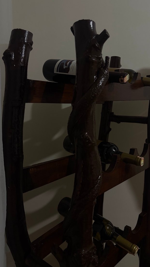 Ceviz ve çınar  gerçek ahşap şaraplık el yapımı - Görsel 5