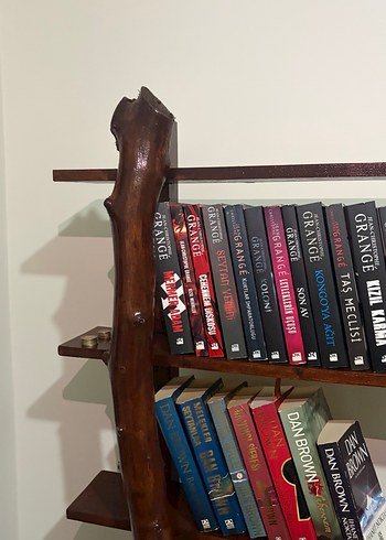 Gerçek ceviz ve çam ağacından ahşap kitaplık - Görsel 3