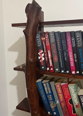 Gerçek ceviz ve çam ağacından ahşap kitaplık - Görsel 9