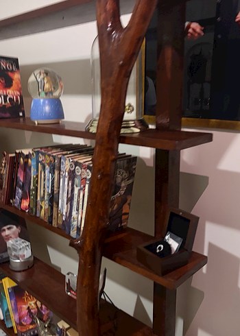 Gerçek ceviz ve çam ağacından ahşap kitaplık - Görsel 2