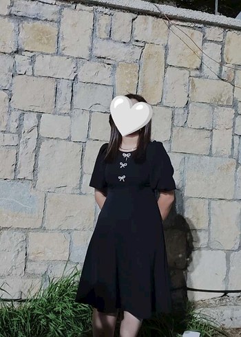Kısa Kollu Siyah Gotik Midi Elbise