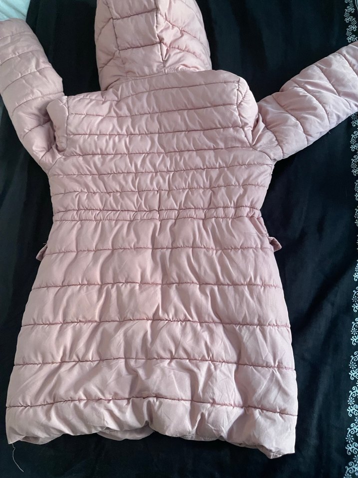 Kız Çocuk Pembe Düğmeli Mont - Görsel 3