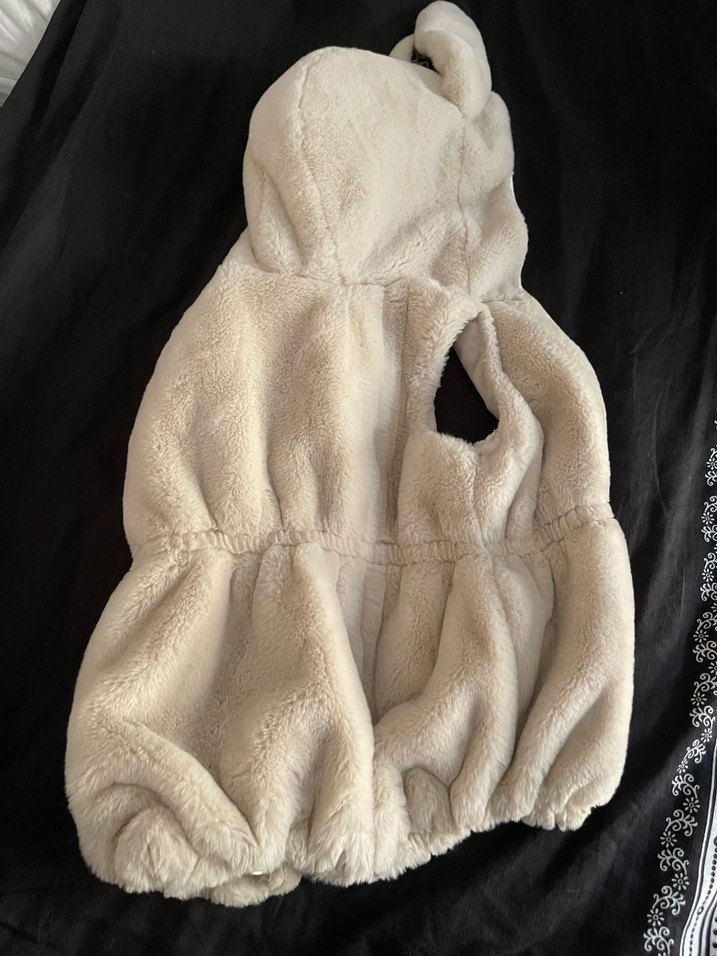 Kürklü Kapüşonlu Kız Yeleği - Görsel 4