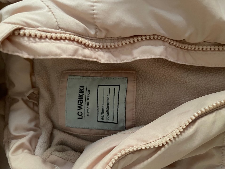 Pembe Kapüşonlu Nakışlı Kız Montu - Görsel 4