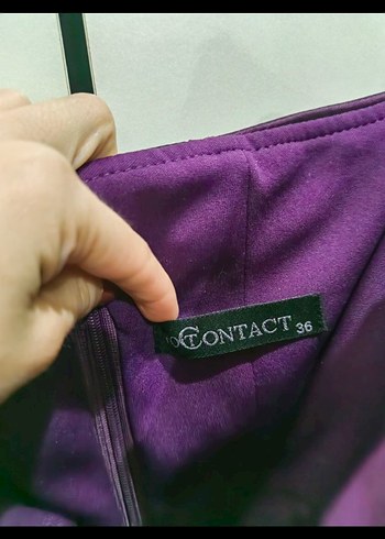 Mor Straplez Fırfırlı belden oturan kısa Abiye Elbise - Görsel 5