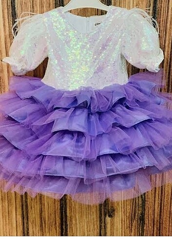 Unicorn kiz cocuk lila elbise