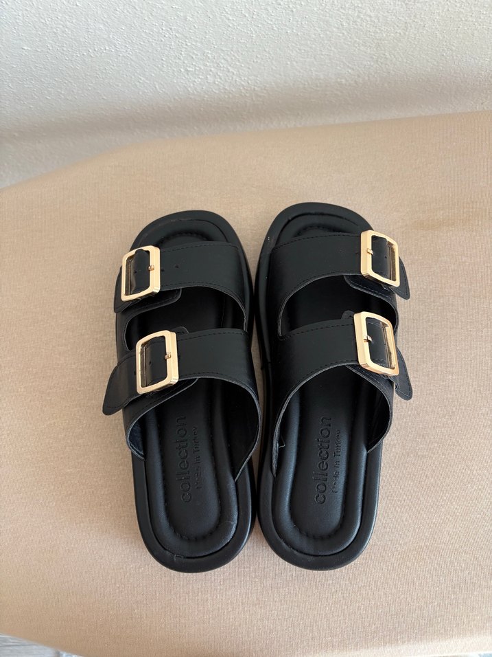 Siyah Tokalı Platform Terlik - Görsel 3