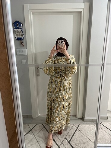 Astarlı şifon elbise - Görsel 6