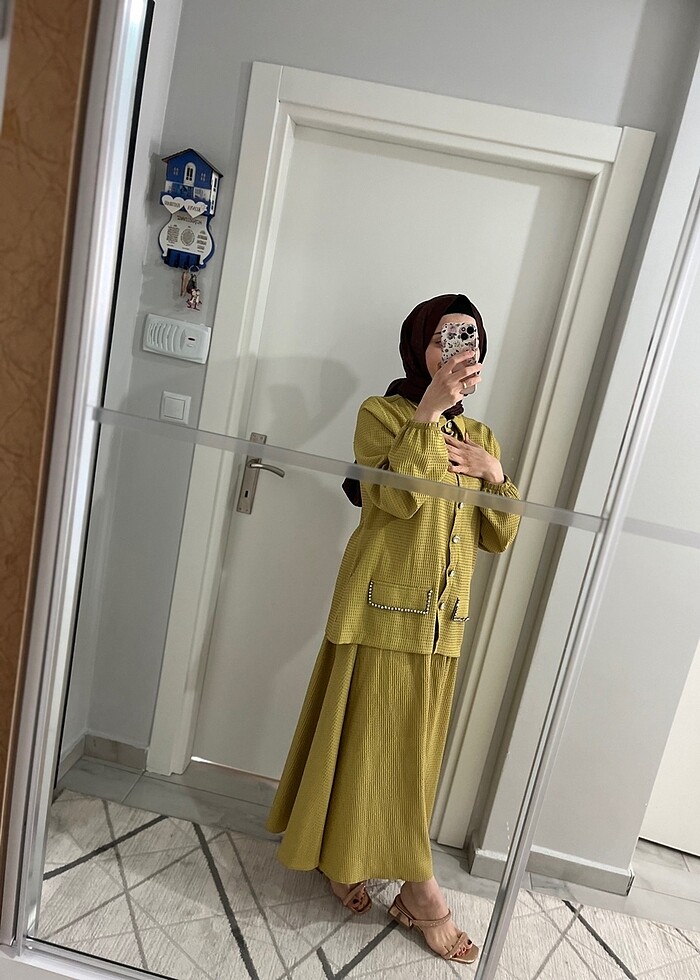 Gofre kumaş etekli takım - Görsel 5