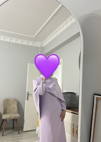 Mor Drapeli Uzun Abiye Elbise - Görsel 2