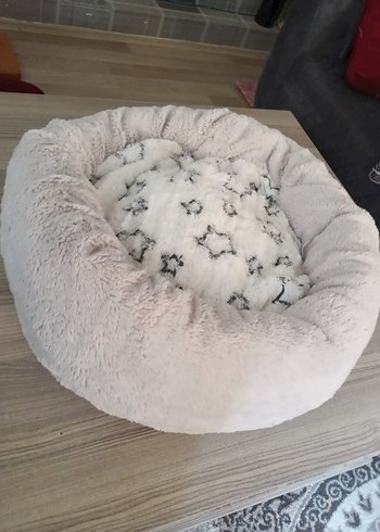 Gri Yumuşak Peluş kedi yatagı - Görsel 3