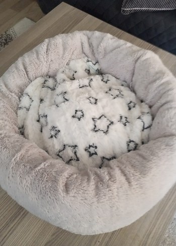 Gri Yumuşak Peluş kedi yatagı - Görsel 4