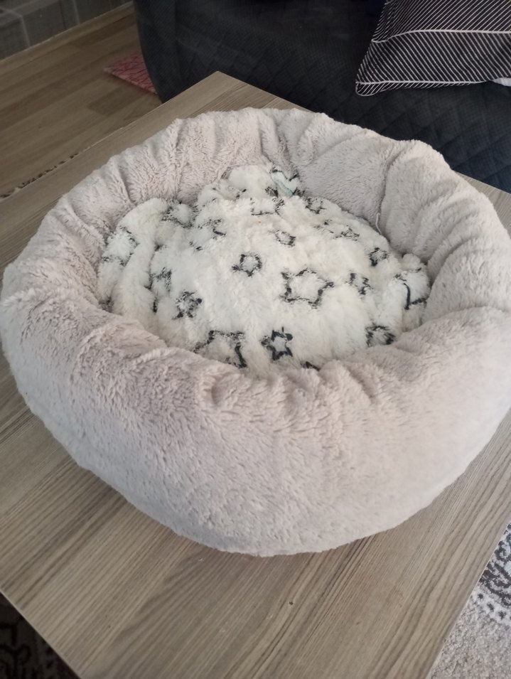 Gri Yumuşak Peluş kedi yatagı - Görsel 2