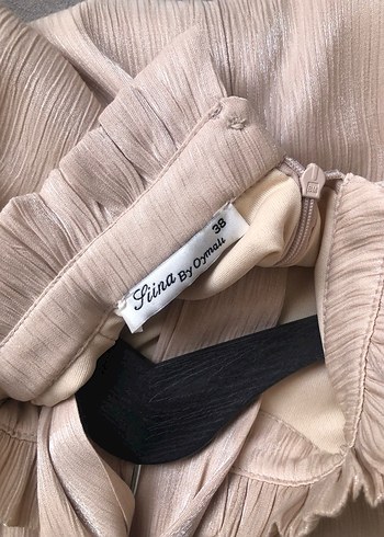 Nakış Detaylı Bej Uzun Keten Elbise - Görsel 2