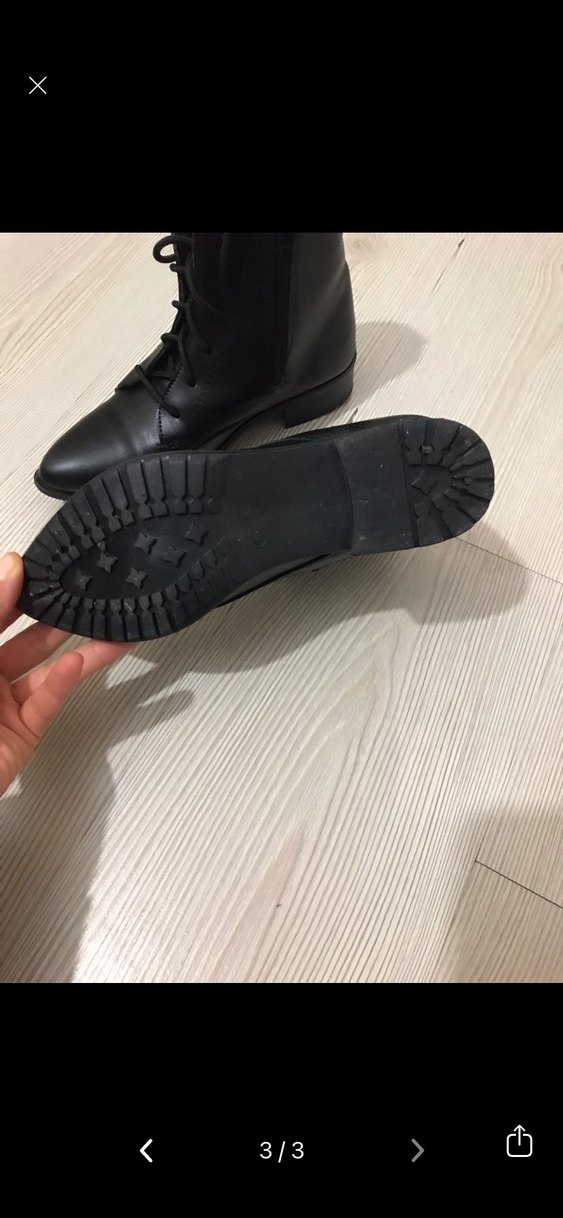 Siyah Deri Gotik Kadın Botu - Görsel 3