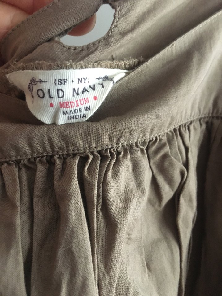 Bej Keten Midi Elbise - Görsel 2