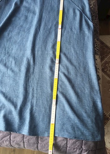 Kadın Lacivert Uzun Denim Elbise - Görsel 6