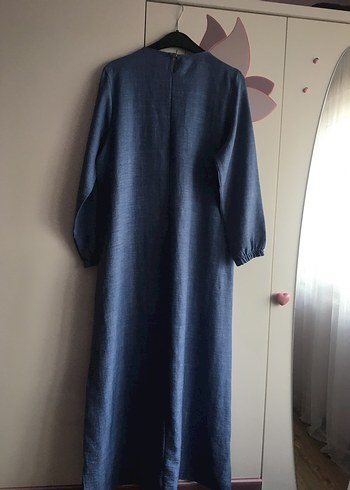 Kadın Lacivert Uzun Denim Elbise - Görsel 4