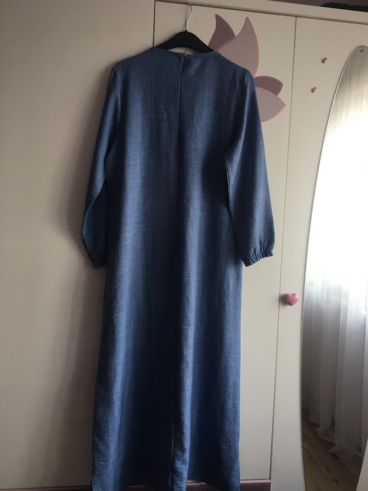 Kadın Lacivert Uzun Denim Elbise - Görsel 4