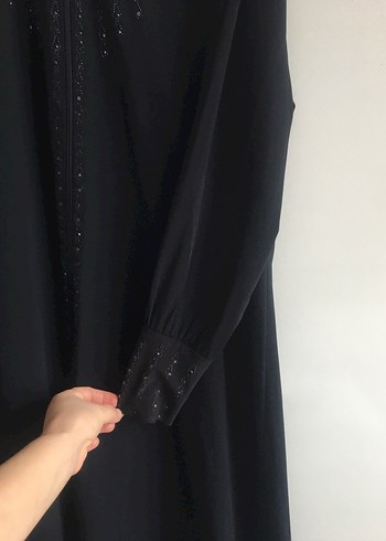 Uzun Siyah Gotik Kadın Elbise - Görsel 2