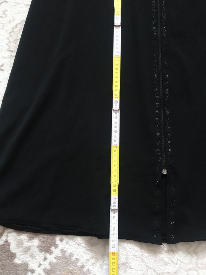 Uzun Siyah Gotik Kadın Elbise - Görsel 5