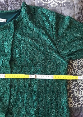 Uzun Kollu Yeşil Kadın Elbise - Görsel 5