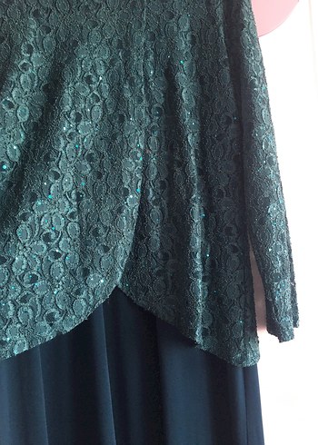 Uzun Kollu Yeşil Kadın Elbise - Görsel 3