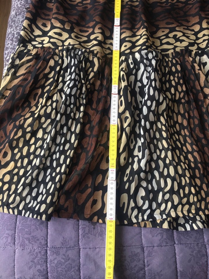 Bohem Zebra Desenli Piliseli Uzun Etek - Görsel 3