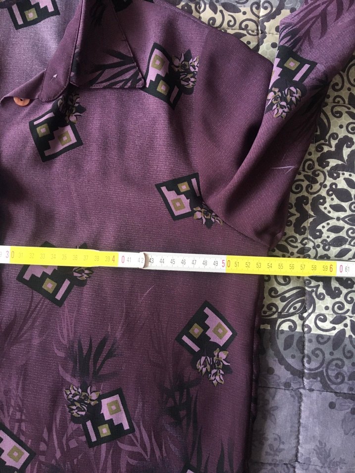 Mor Desenli Düğmeli Uzun Kollu Kadın Gömlek - Görsel 3