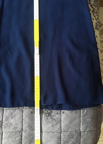 Lacivert Drapeli Uzun Kollu Kadın Elbise - Görsel 5