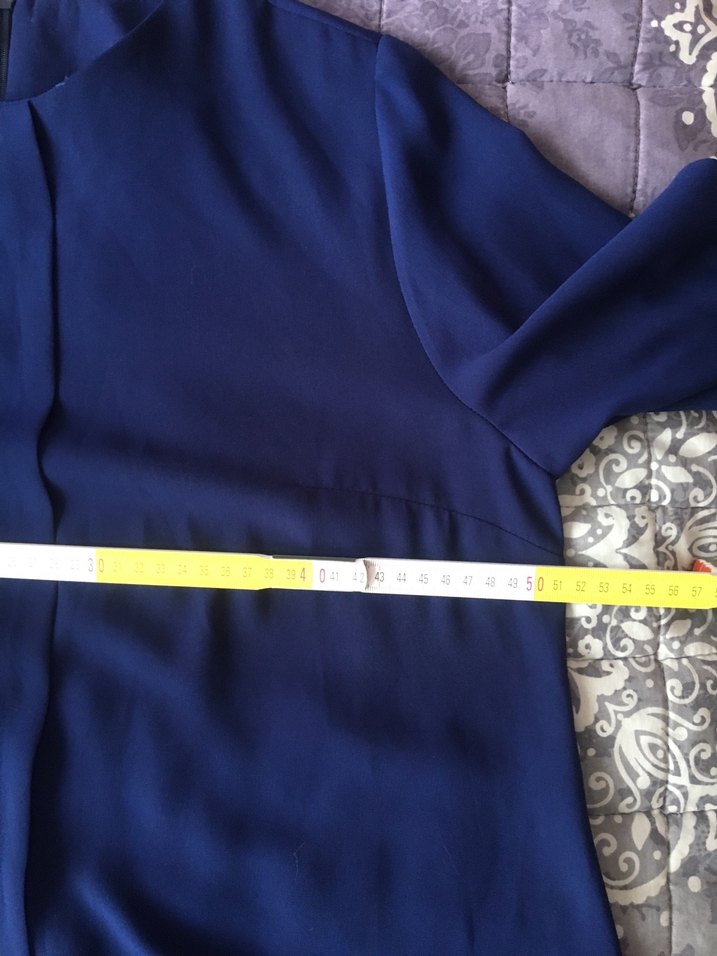 Lacivert Drapeli Uzun Kollu Kadın Elbise - Görsel 4