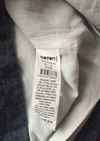 Gri Düğmeli Denim Kadın Blazer - Görsel 5