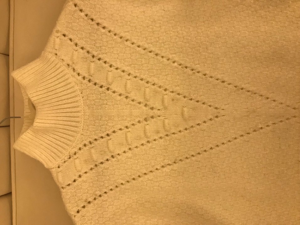 Kadın Beyaz Bohem Yüksek Yakalı Yün Kazak - Görsel 5