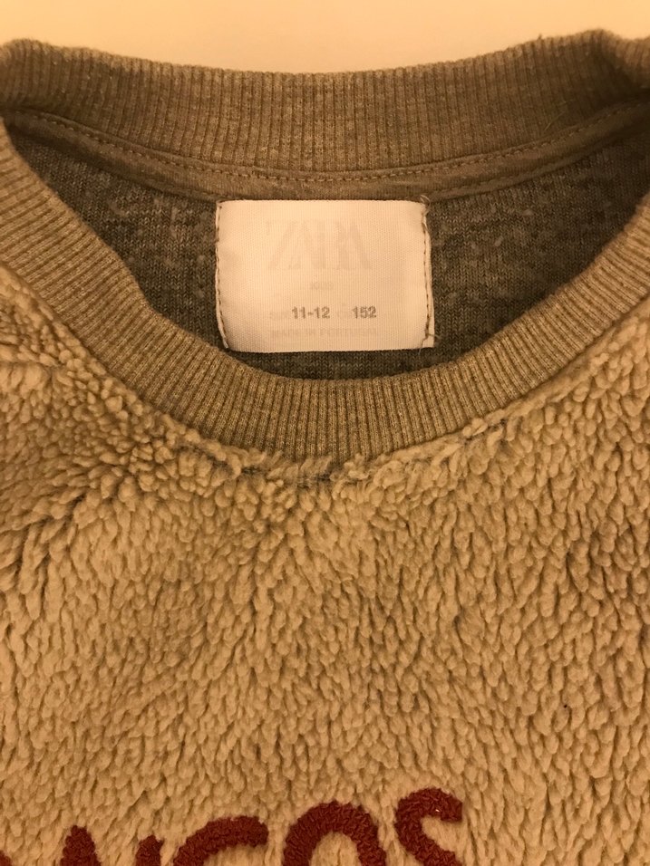 Kız Çocuk Kahverengi Peluş Sweatshirt - Görsel 4