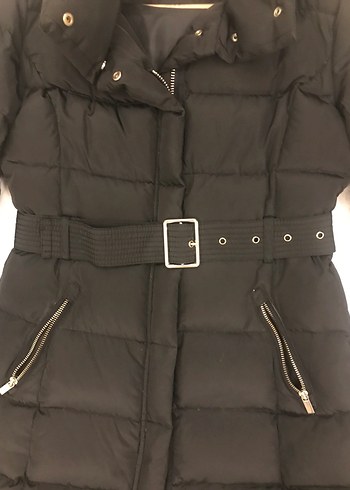 Siyah Kürklü Midi Kadın Kışlık Mont - Görsel 8