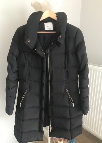 Siyah Kürklü Midi Kadın Kışlık Mont - Görsel 6