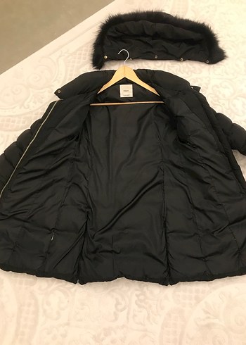 Siyah Kürklü Midi Kadın Kışlık Mont - Görsel 4