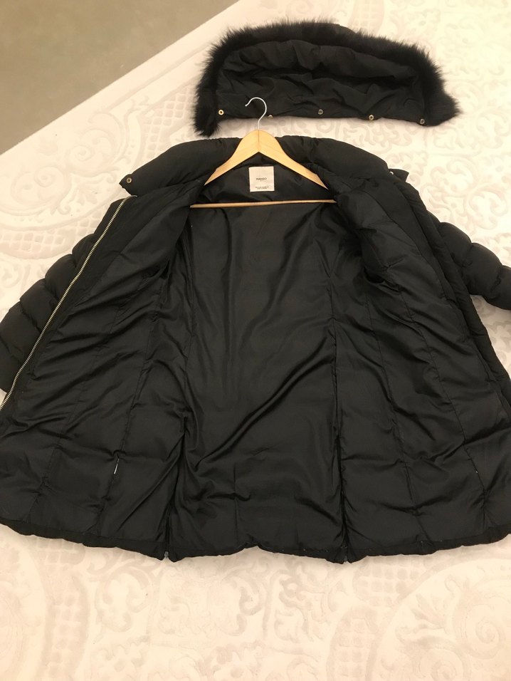 Siyah Kürklü Midi Kadın Kışlık Mont - Görsel 4