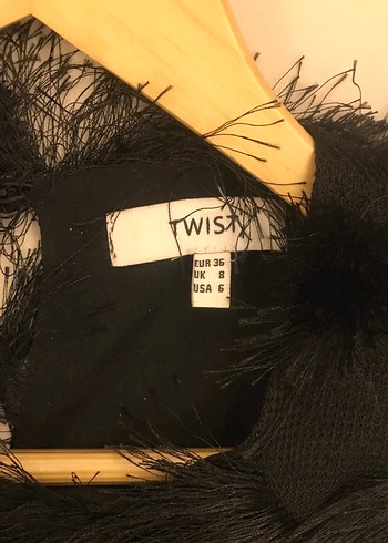 Siyah Nakışlı Volanlı Midi Elbise - Görsel 7