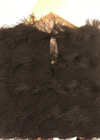 Siyah Nakışlı Volanlı Midi Elbise - Görsel 11