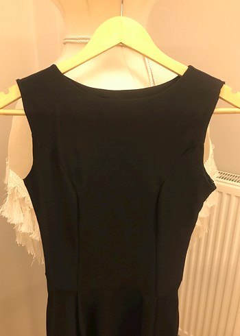 Uzun Siyah Straplez Drapeli Kadın Abiye Elbise - Görsel 2