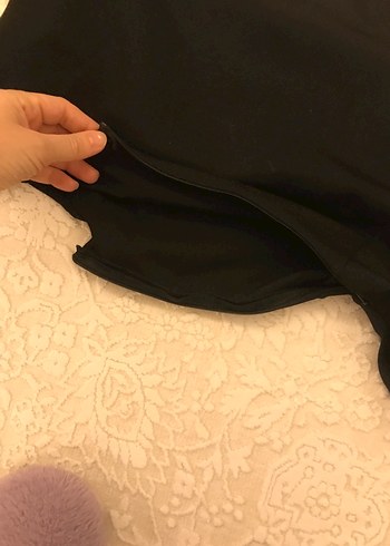 Uzun Siyah Straplez Drapeli Kadın Abiye Elbise - Görsel 7